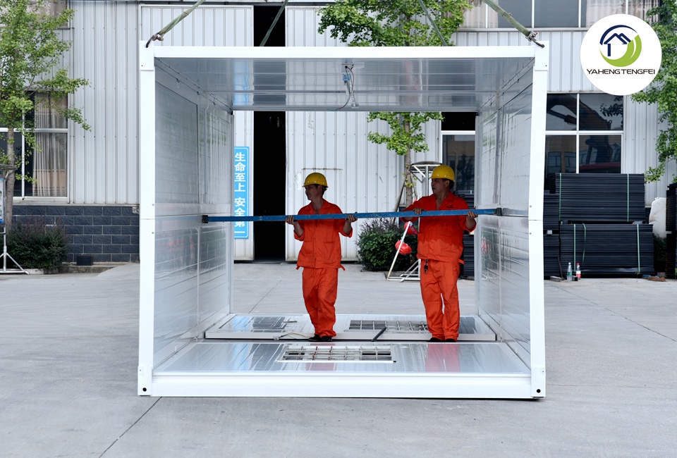 Folding container installation 