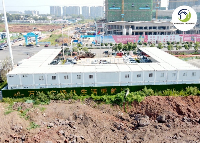Prefabricated flat packed container