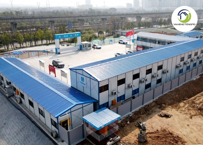 Prefab container house project department, with living and office accommodation