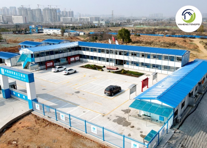 Prefab container house project department, with living and office accommodation
