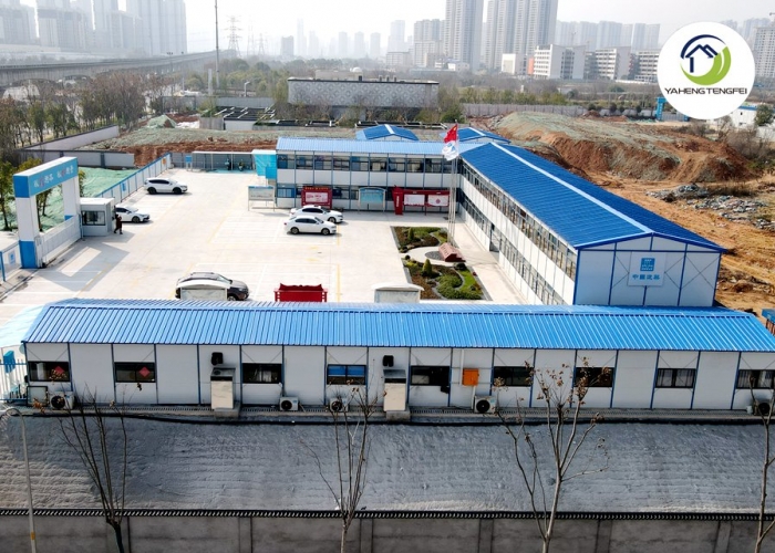 Prefab container house project department, with living and office accommodation