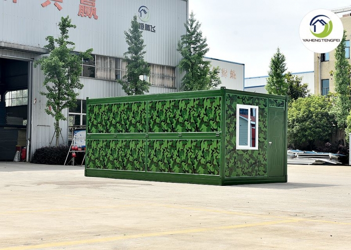 Military camouflage folding container house