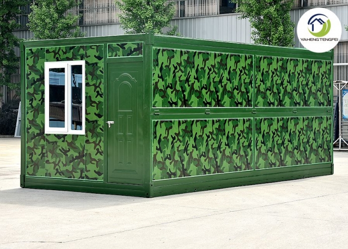 Military camouflage folding container house